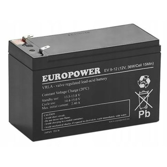 Akumulator AGM EUROPOWER serii EV 12V 8Ah/C10 (Żywotność 6-9 lat)