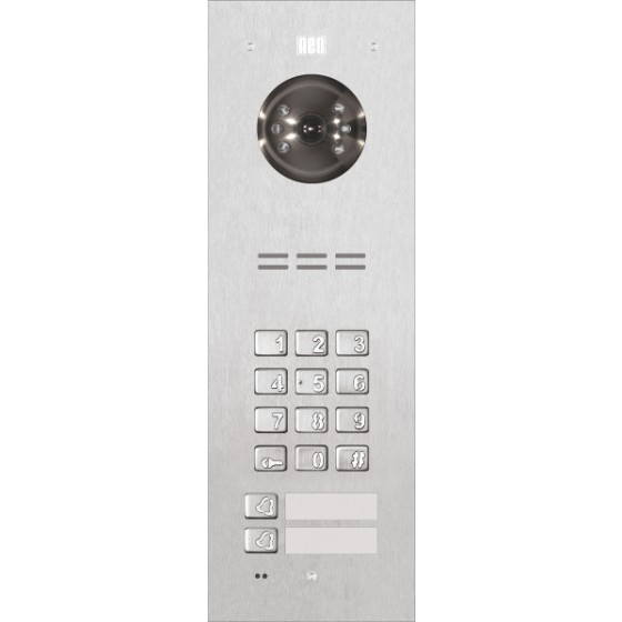 ACO FAM-PRO-2NPZSACC 2-rodzinny panel wideodomofonowy , zamek szyfrowy, czytnik ,  podtynk