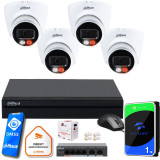 Zestaw monitoringu IP Dahua Basic NVR 4 kamery kopułowe 4MPx