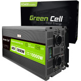 PRZETWORNICA NAPIĘCIA Green Cell PowerInverter LCD 48V -> 230V 5000/10000W CZYSTA SINUSOIDA