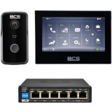 Zestaw wideodomofonowy IP BCS Line Panel BCS-PAN1300B-S Monitor BCS-MON7700B-S Switch BCS-B-SP0402