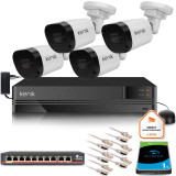 Zestaw monitoringu IP KENIK NVR 1TB-8CH 4 kamery tubowe 2MPx
