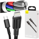 KABEL USB-C -> Lightning / iPhone Baseus Cafule CATLGD-01 1m 20W PD Quick Charging CZARNY W OPLOCIE