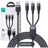 Kabel 3w1 USB-A / USB-C micro-USB Lightning Joyroom S-1T3018A18 30cm 3.5A w oplocie czarny